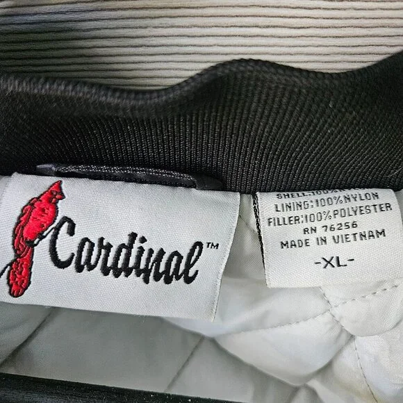 Vintage 90s Black Satin Bomber Jacket Moto Goldwing Graphic NAME Cardinal XL - Picture 3 of 13